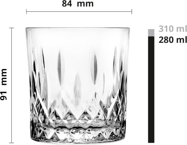 Ensemble de 6 verres à whisky Glasmark Krosno de 280 ml - Accessoires transparents pour amateurs de rhum et de whisky – Image 3