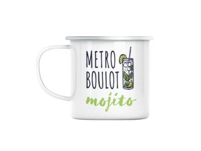Mug En Métal Emaillé Métro Boulot Mojito Apéro Rhum Cocktail