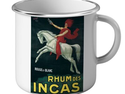 Mug Emaillé Métal Rhum Incas Affiches Anciennes Vintage White Horse