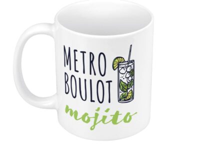 Mug Céramique Métro Boulot Mojito Apéro Rhum Cocktail