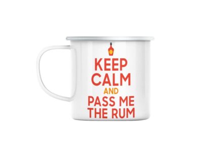 Mug En Métal Emaillé Keep Calm And Pass Me The Rum Parodie Angleterre Rhum