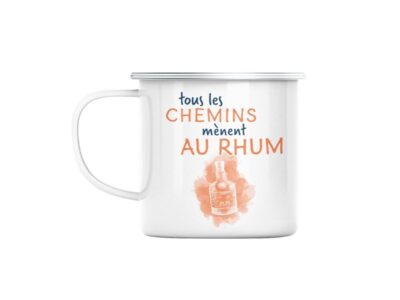 Mug En Métal Emaillé Tous Les Chemins Mènent Au Rhum Soirée Apéro