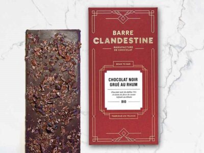 Tablette de chocolat noir grué au Rhum - bean to bar - En direct de Barre Clandestine (Gard)