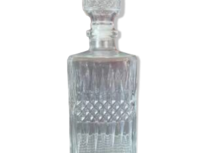 ART Carafe à whisky vintage 1970 transparent 9x9x23