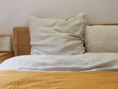 Blanc Cerise Couvre-lit en gaze de coton 240x260cm Rhum Jaune 260x1x240cm