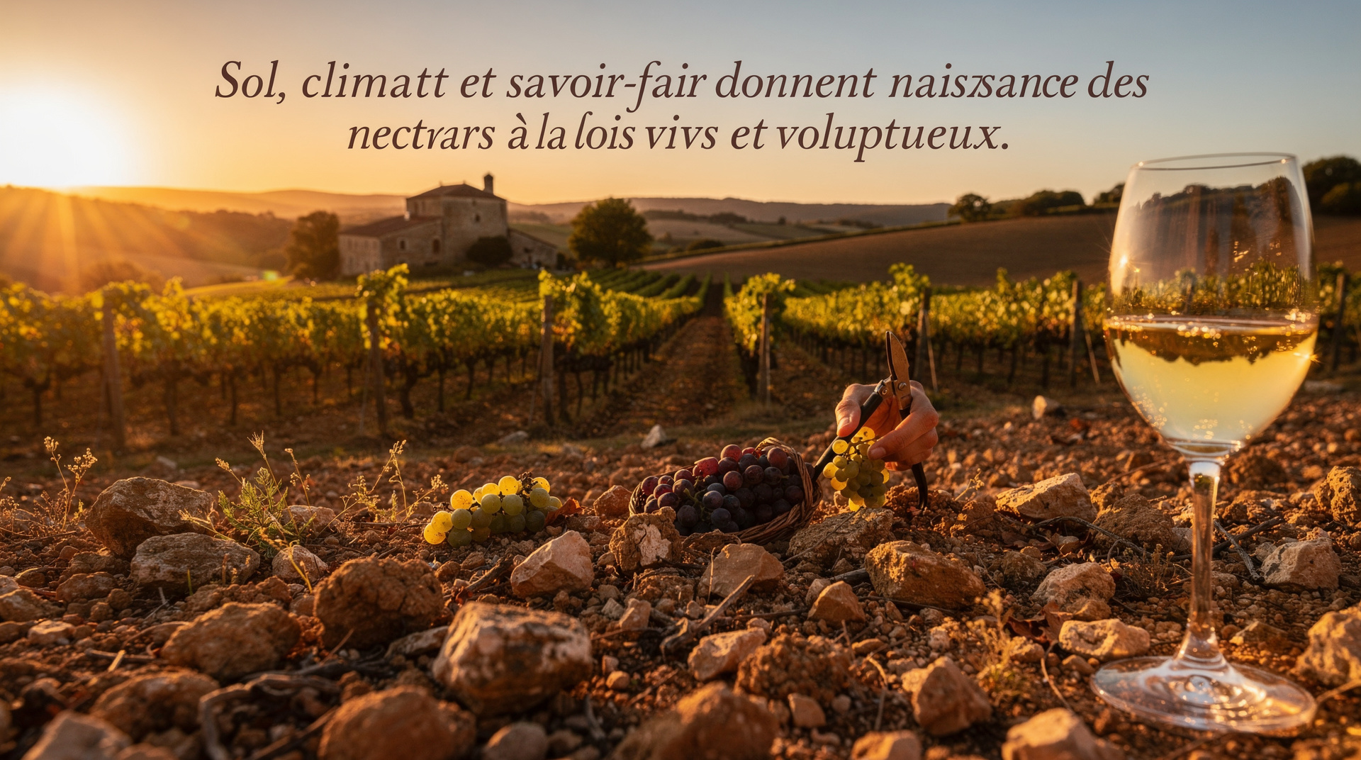 An image related to: sol, climat et savoir-faire qui donne naissance à des nectars à la fois vifs et